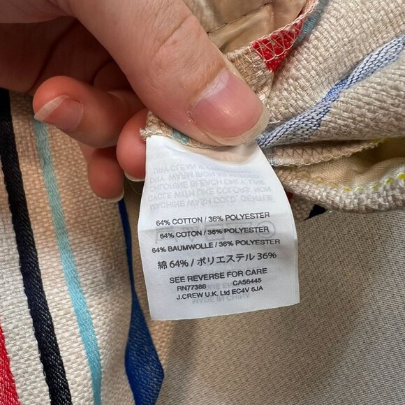 J.Crew Women's Jacquard Basket Weave Colorful Stripe Shorts Size 4 Multi Stretch - Picture 4 of 11